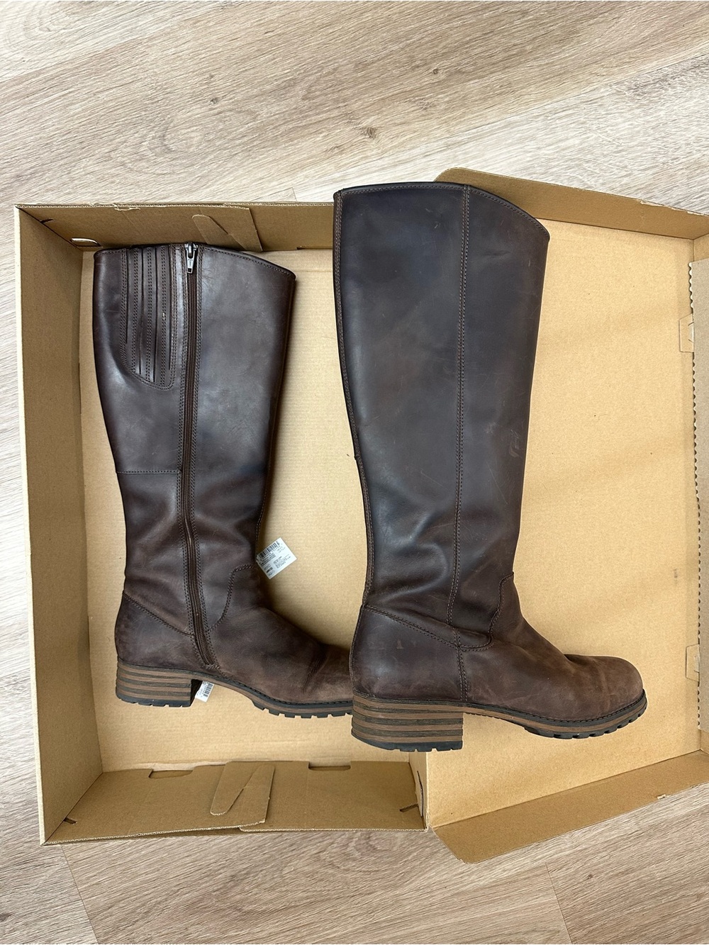 Clarks marana trudy brown Leather Riding Boots women size 7.5